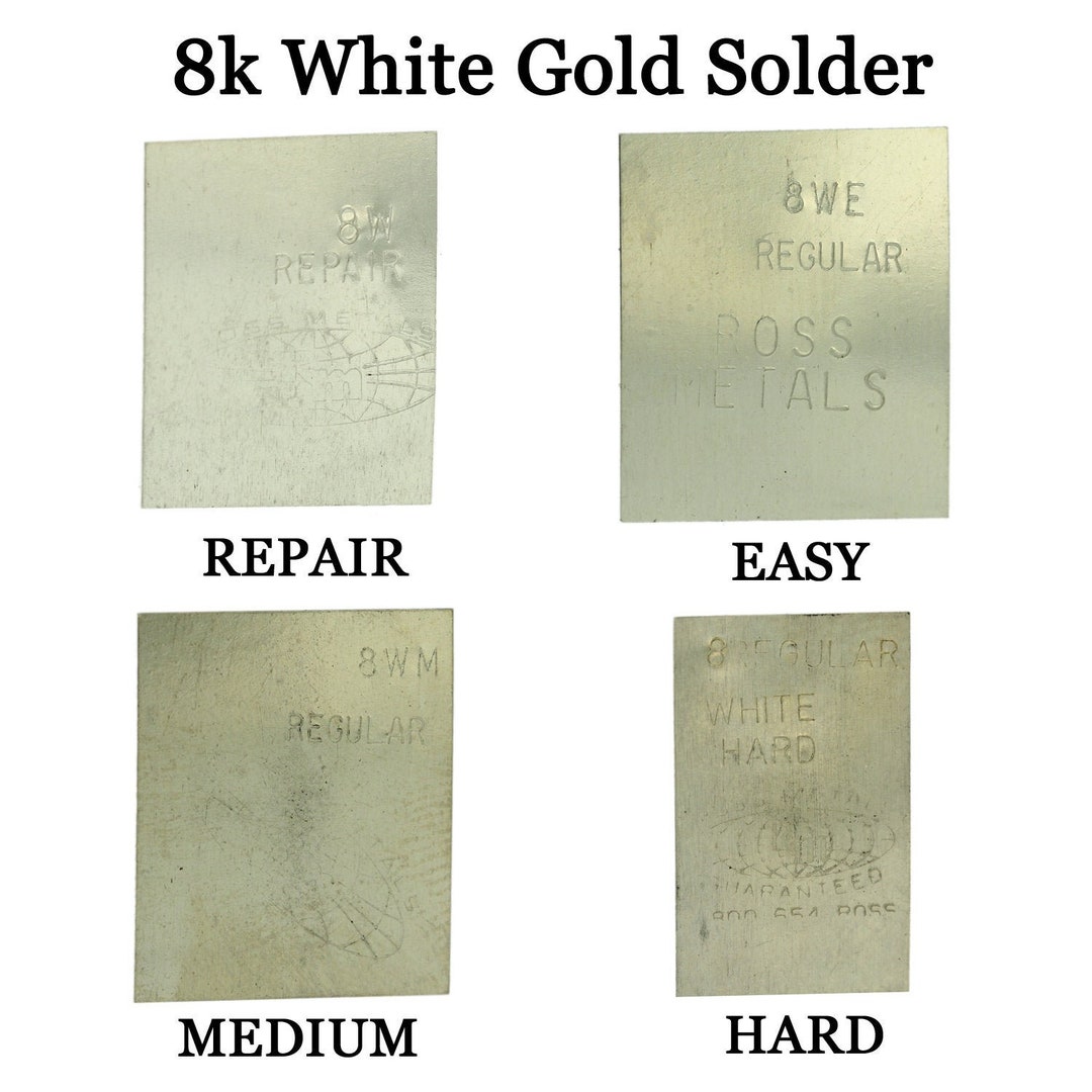 8K White Gold Solder Easy Medium Hard & Repair One Gram Plate Etsy