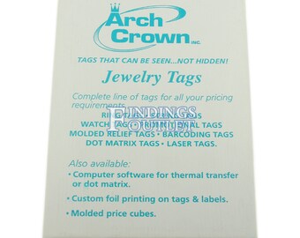 Arch Crown Merchandise Jewelry Price Tag Silver Square String Style 100 Pcs 