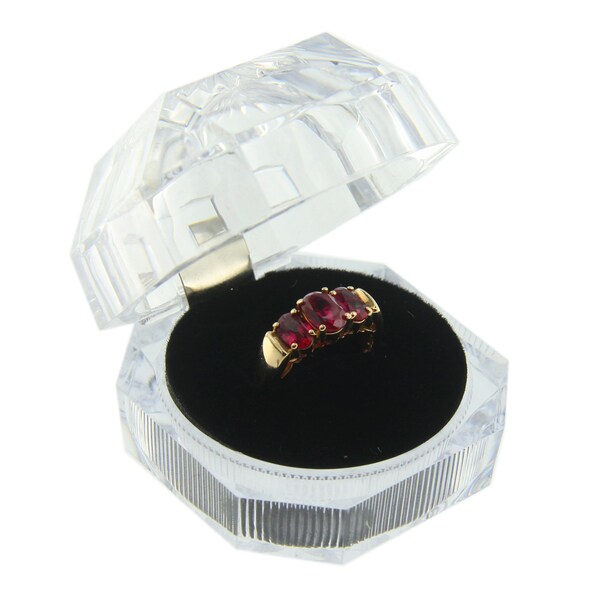 Clear Acrylic Crystal Ring Diamond Cut Box Display Jewelry Gift Box