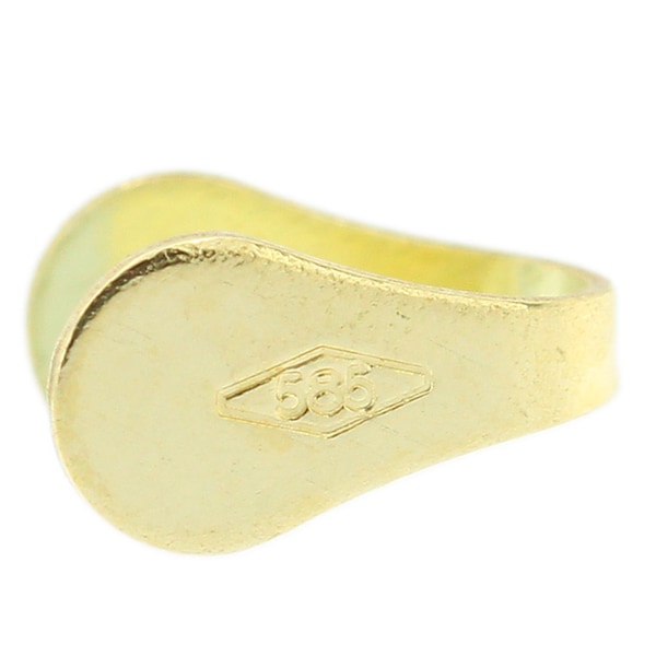 14K Yellow Gold Solid Flat End Cap Chain Bracelet Finding 3.5mm Necklace Endcap