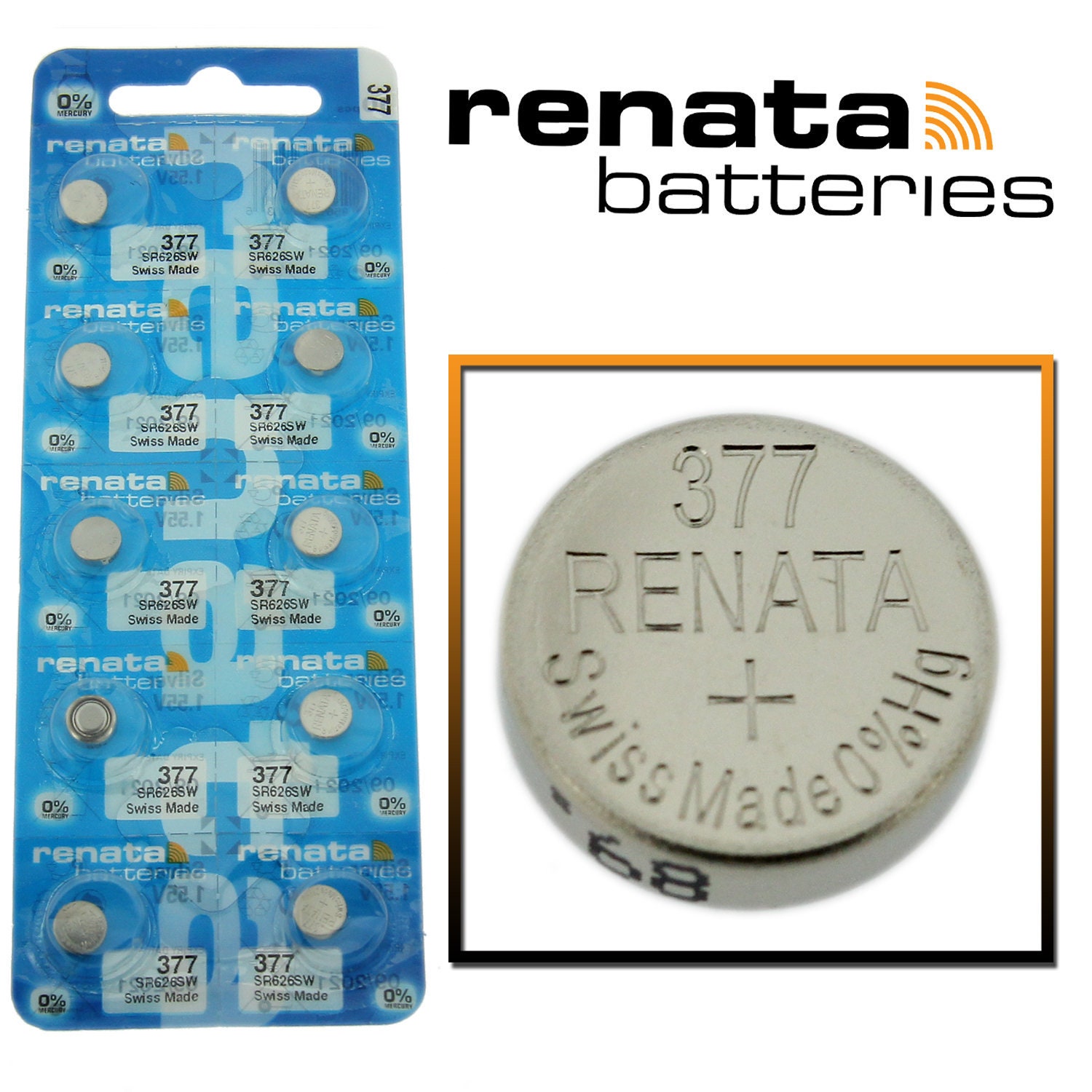 377 Renata Watch Battery SR626SW Swiss Made 0% Mercury Official