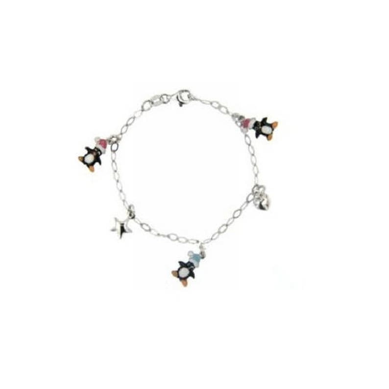 Sterling Silver Baby Charm Bracelet Mixed Enamel Charms Dangle Etsy