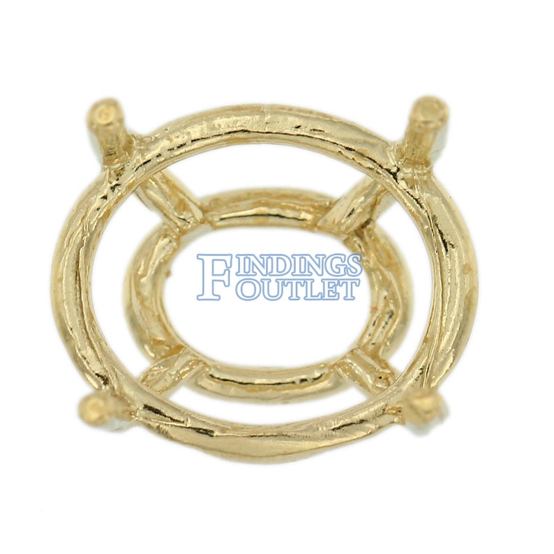 14K Yellow Gold Oval Wire Basket Setting Mounting 4 Prong Etsy.de
