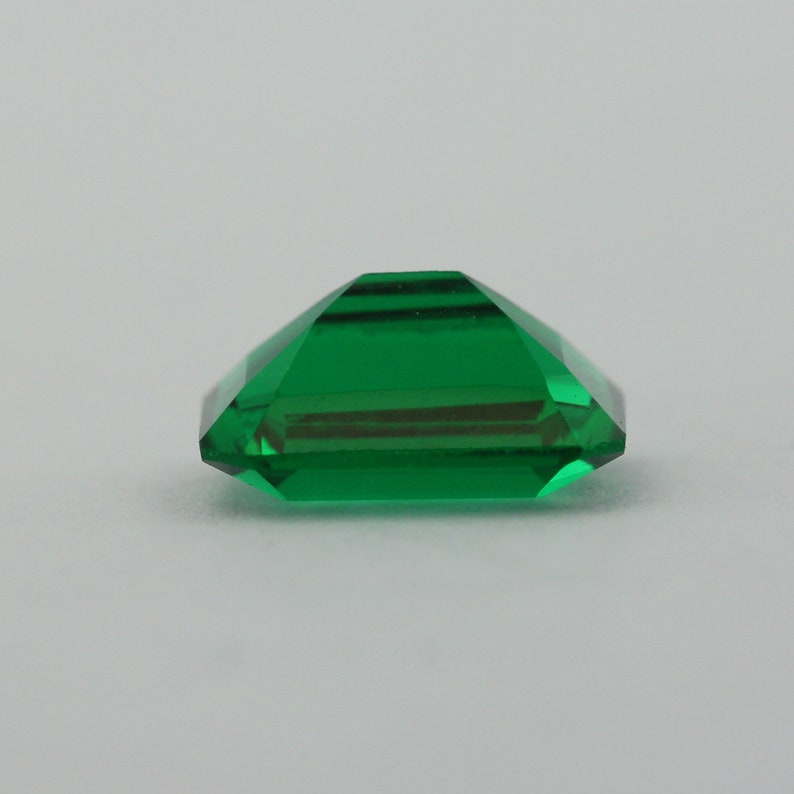 Loose Emerald Cut Emerald CZ Stone Single Green Cubic Zirconia May Birthstone 9x7mm 12x10mm image 5