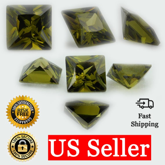Choose a Size 2mm Round Green Peridot CZ 10K Yellow Gold Stud Earrings 10mm