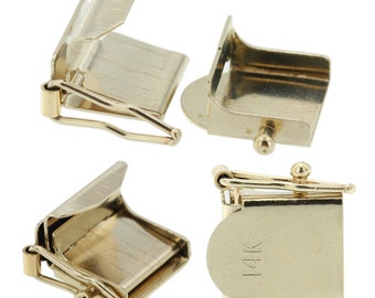 14K White Gold Box Lock Clasp Male & Female Figure 8 Complete Set 11.5mm x 10mm