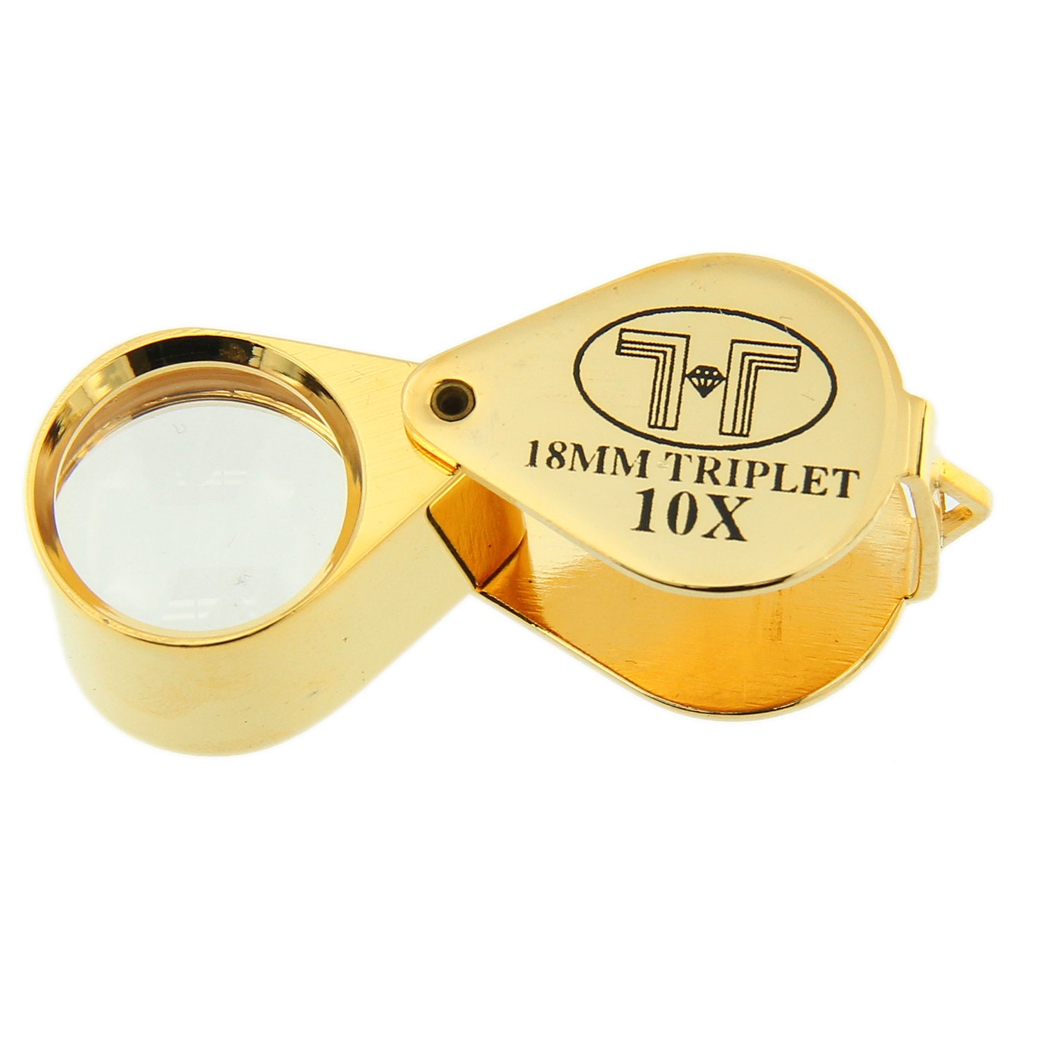 10x-18mm Silver Triplet Jewelers Loupe With Leather Case 