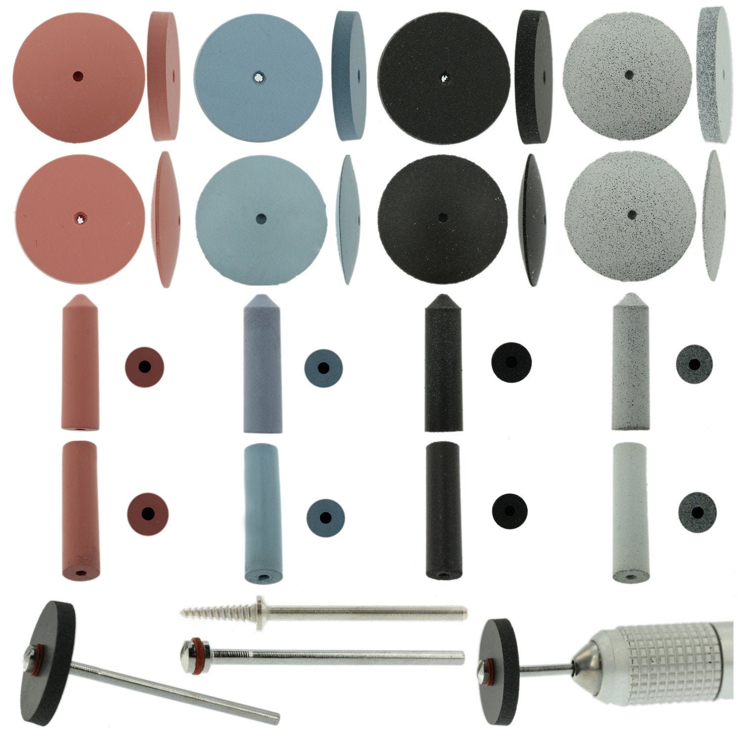 Silicone Polishing Wheel Assortment Kit 60 Pieces