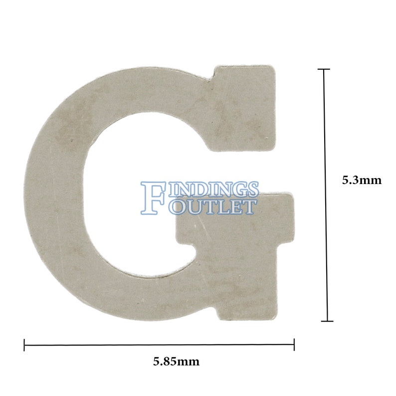 14k White Gold G Block Initial Letter Nameplate Personalized Jewelry