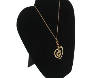 Black Velvet Necklace Chain Jewelry Display Holder Padded Neck Easel Stand