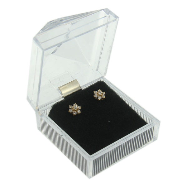 Clear Acrylic Crystal Stud Earring Box Display Jewelry Gift Box