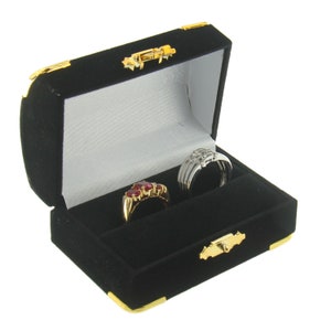 Red Velvet Stud Earring Box Display Jewelry Gift Boxes Gold Trim 1 Dozen