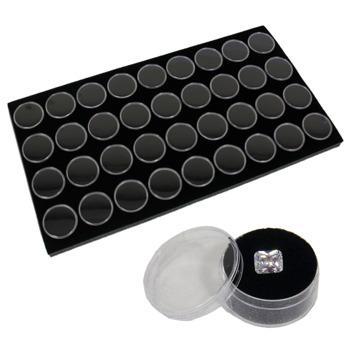 Black 36 Slot Gem Jar Foam Insert Gemstone Organizer Store Etsy UK