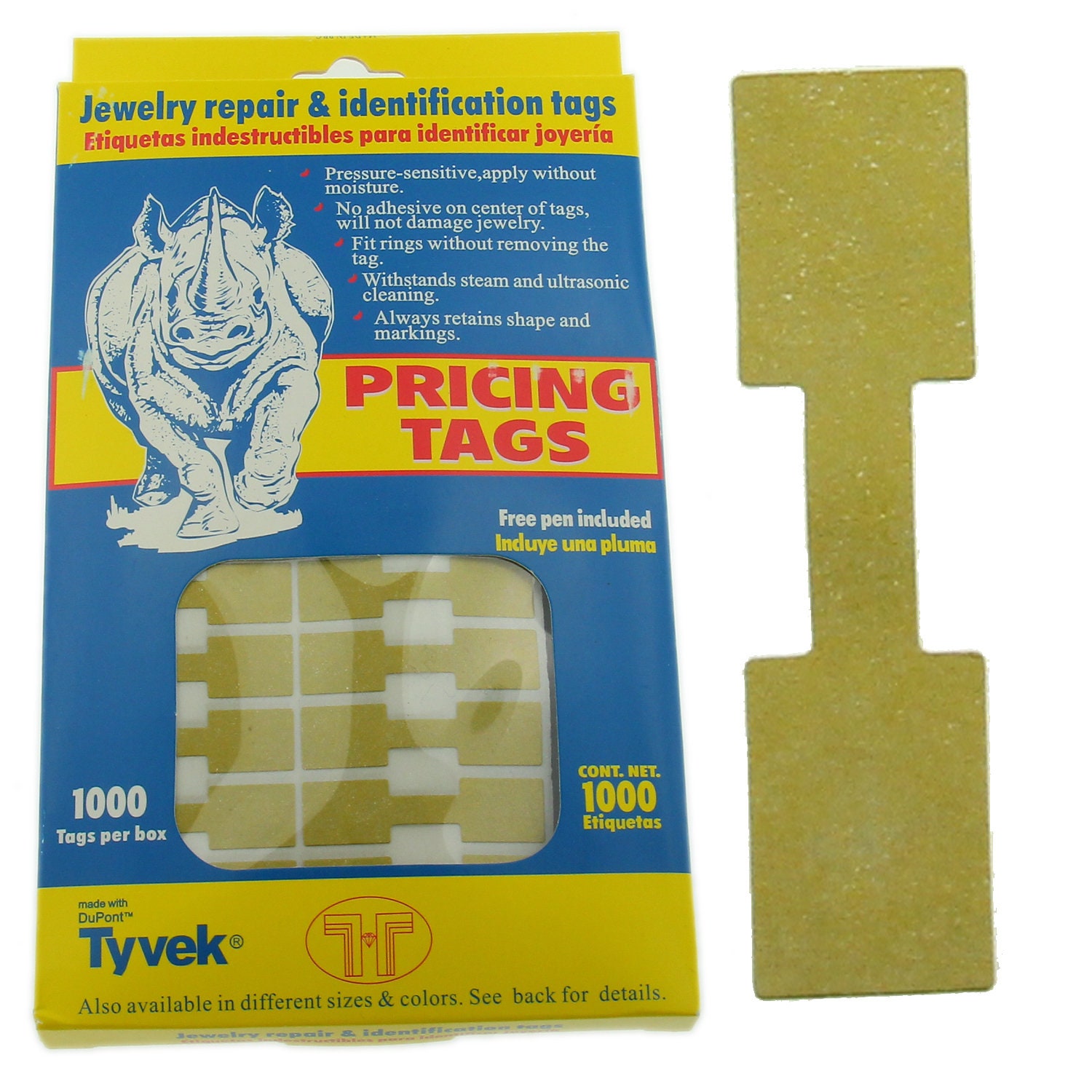 White Jewelry Price Tags for Jewelry Adhesive Price Tag Tear Proof Tags  1000 Pc
