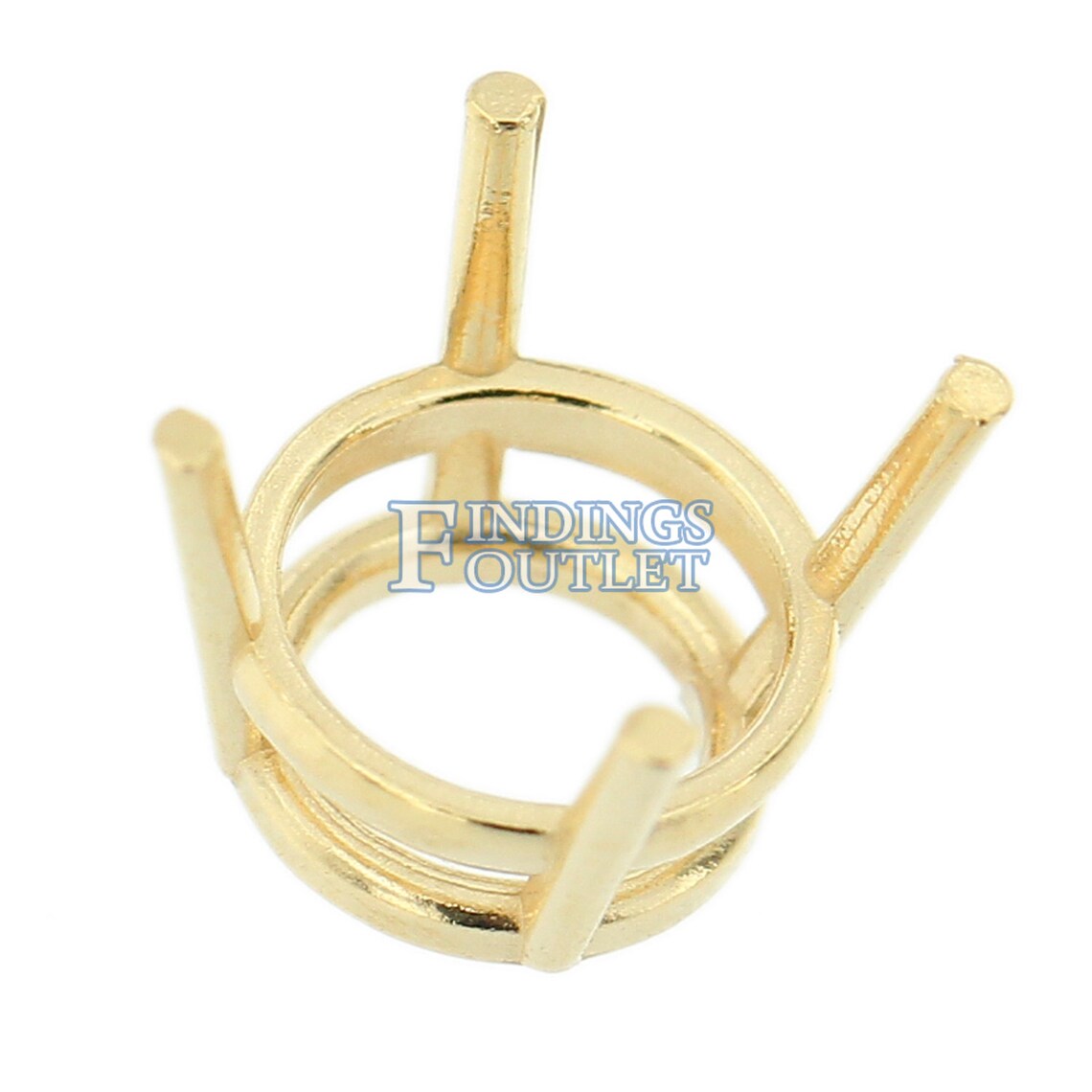14K Yellow Gold Round Wire Basket Setting Mounting 4 Prong Etsy