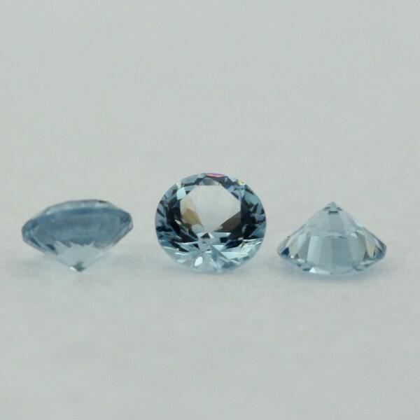 Loose Round Cut Aquamarine CZ Stone Single Light Blue Cubic Zirconia Birthstone 1.25mm - 4.5mm