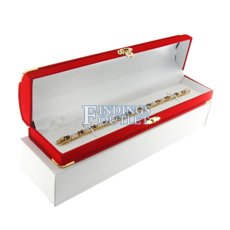 Details about   Red Velvet Bracelet Box Display Jewelry Gift Box Treasure Chest Velour 1 Dozen