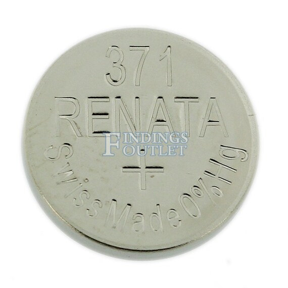 Box of 10 Renata mercury free 371 watch coin cell batteries