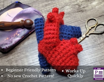 Realistic Heart Crochet Pattern - Pattern Only - Witch Aesthetic - Dark Academia - Easy Crochet Halloween Decor - Witchcore - Shelf Decor