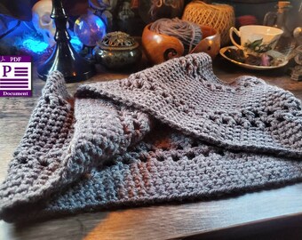 The Crossroads Crochet Cowl Pattern - Gray Mens Cowl Pattern - Pdf Cowl Crochet Pattern - Neck Warmer - Crochet Cowl Scarf - Infinity Scarf