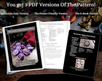 Witch's Runes Crochet Pattern - Pattern Only - Witch Aesthetic - PDF - Easy Crochet Halloween Decor - Witchcore - Divination tools