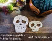 Little Skelly & Skull Motif Crochet Patterns - PDF Pattern Only - Halloween Crochet - Spooky Skull Decor - Witchy Aesthetic - Witchcore