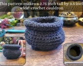 Small Crochet Cauldron - Crochet Pattern - PDF Pattern Only - Easy Crochet Halloween Decor - Witchy Aesthetic - Witchcore - Bookshelf Decor