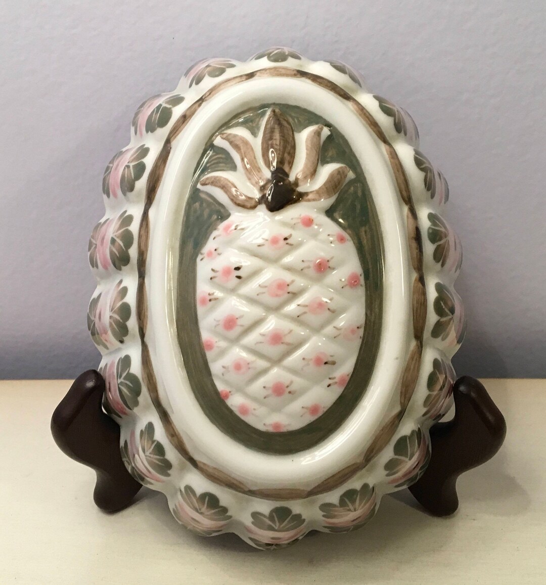 Pineapple Mold Hanging Porcelain Gelatin Mold Kitchen Decor Jello Mold Hand Painted Taste Seller