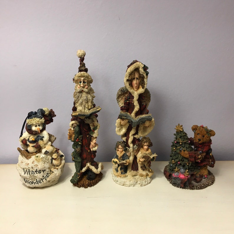 Boyds Bears CHRISTMAS FIGURINES Resin Santa Angel Tree Etsy