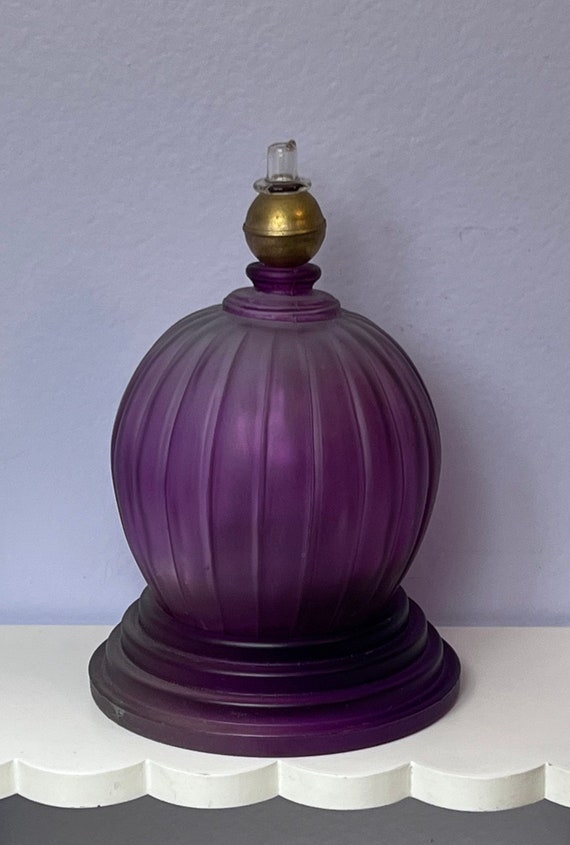 Amethyst Glass Miniature Ball Oil Lamp With Base Vintage Etsy