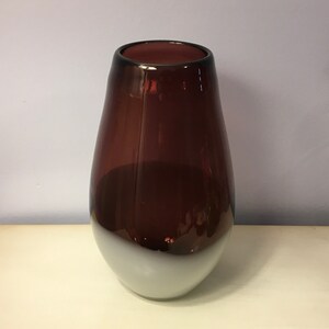 Offset Amethyst Glass Small Vase by Marc Aurel for Nachtmann Unusual Bud Vase Purple Glass
