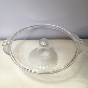 Mikasa BOUNTIFUL Cake Stand Embossed White Frosted Crystal Fruit Design Pedestal Dessert Platter