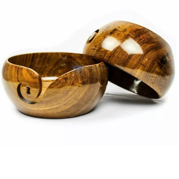 Wooden Yarn Bowl Etsy