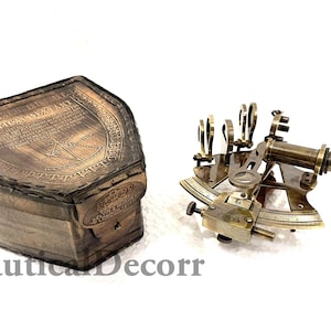 Kelvin Hughes Brass Sextant Antique Maritime Nautical Navigation Instrument Sextant