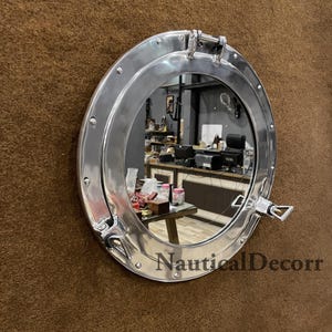 Antique Wall Hanging Porthole Mirror | Ship Porthole Mirror | Nautical Porthole