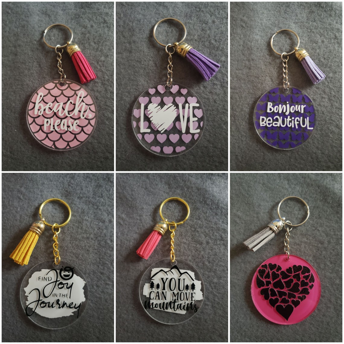 Acrylic Keychains with Quotes Etsy