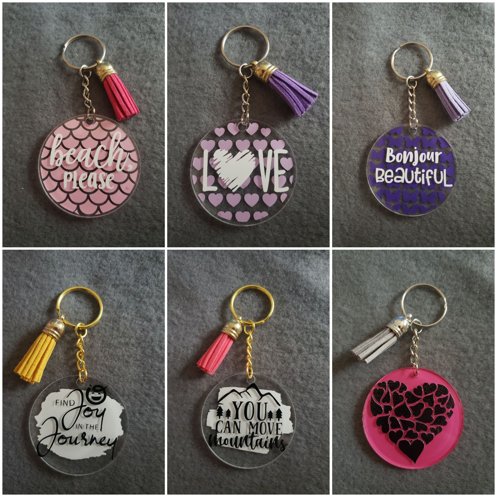 Acrylic Keychains with Quotes Etsy