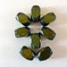 Macramé Beads - Green Diamond Shape Macramé Beads - Lot of 8 Wood Macramé Beads - Plant Hanger Macramé Beads - Large Hole Wood Beads - 1970s