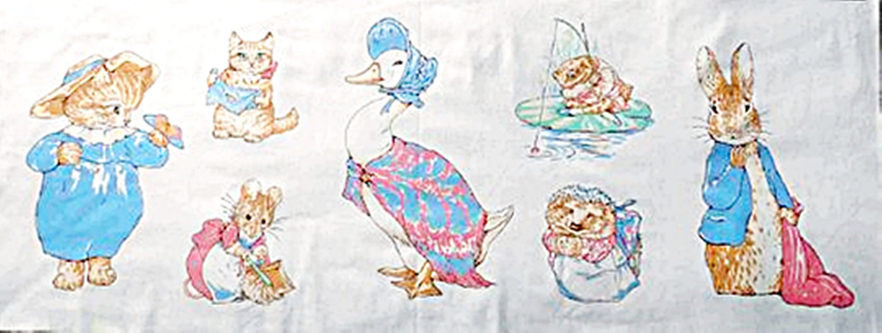 Peter Rabbit Fabric Panel & Coordinating Fabric Characters Etsy