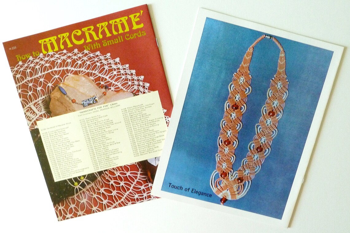 Macrame Jewelry Designs Lot of 2 Books 1970s Style Macrame Etsy