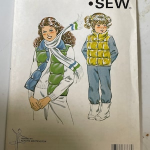 Quick Sew Pattern #1123 Kids Quilted Vest