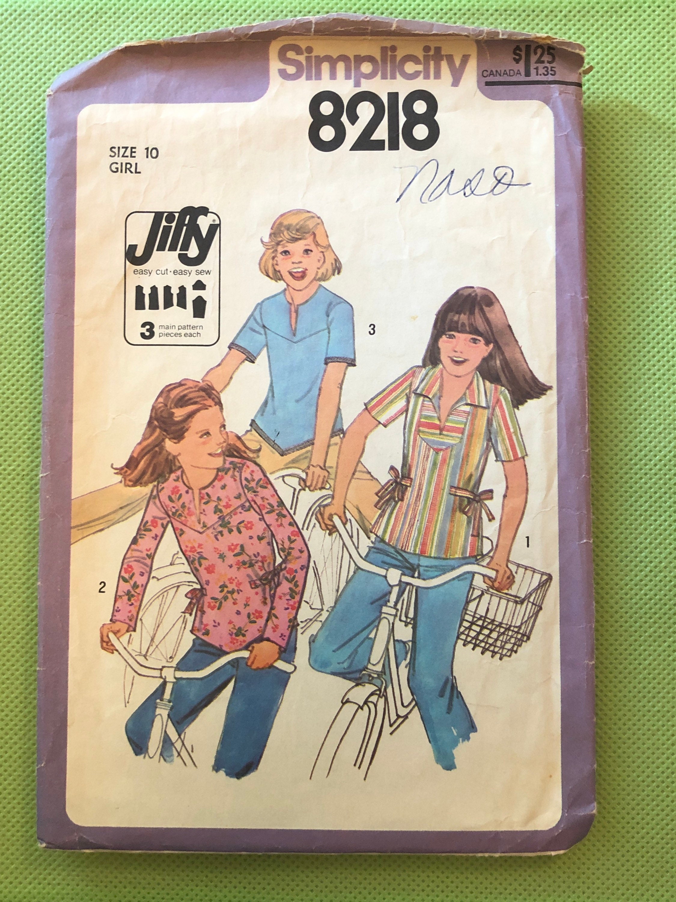 Simplicity Jiffy Pattern 8218 for Girls Tops Etsy