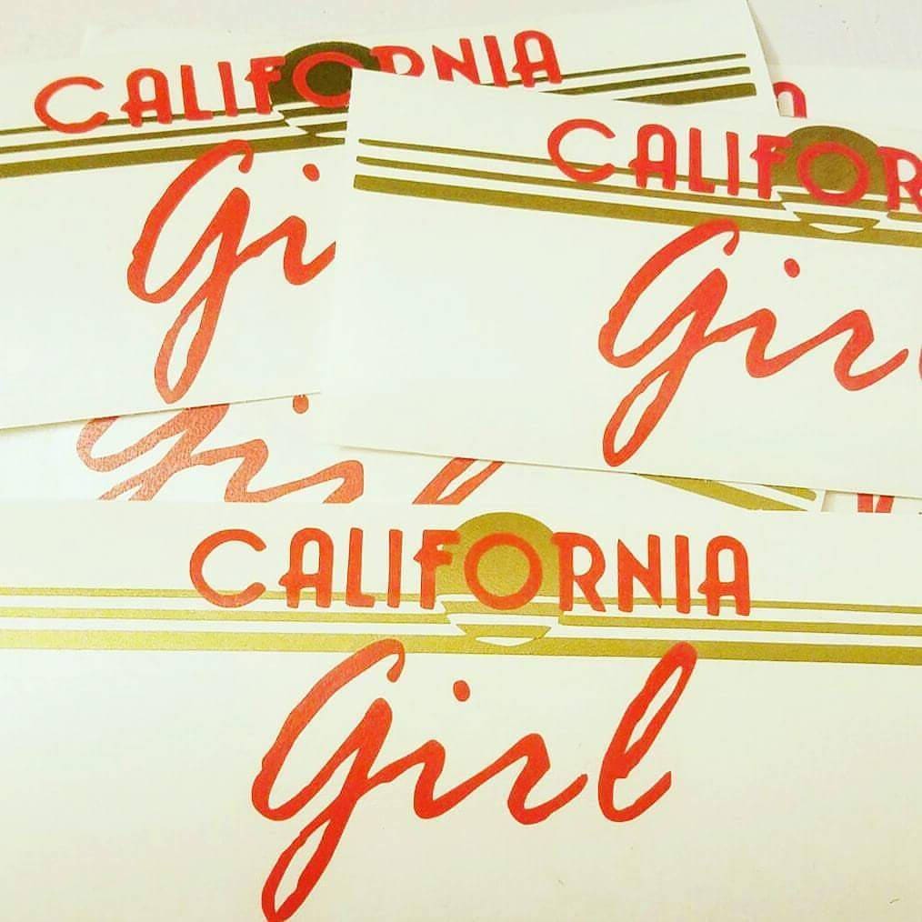 California Girl License Plate Vinyl Decal Etsy