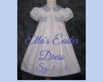 Ella's Easter Dress PDF Pattern, Sizes 1 - 5