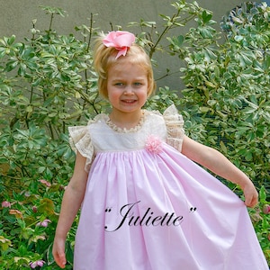Smocked Easter Dress for Little Girl pink blue white purple Strasburg –  Strasburg Children