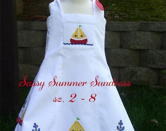 Sassy Summer Sundress Pattern, sz. 2 - 8