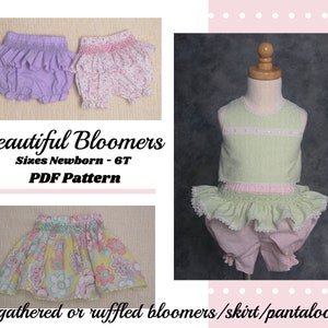 Beautiful Bloomers PDF Pattern, sizes Newborn - 6