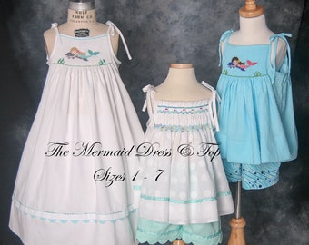 The Mermaid Dress & Top PDF Pattern, sizes 1 - 7