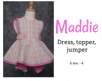 Maddie - Vintage Style Dress, Topper & Jumper PDF Pattern, sz. 6 mo. - 4