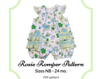 Rosie Ruffle Romper PDF Pattern, NB - 24 mo.
